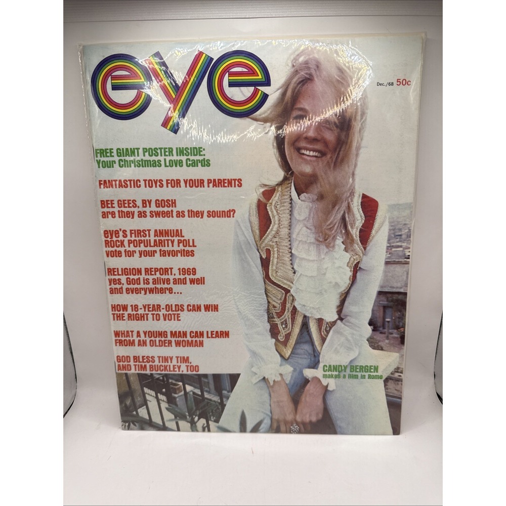 EYE MAGAZINE December 1968 Bee Gees, Tiny Tim, w/ Christmas Love Cards Poster